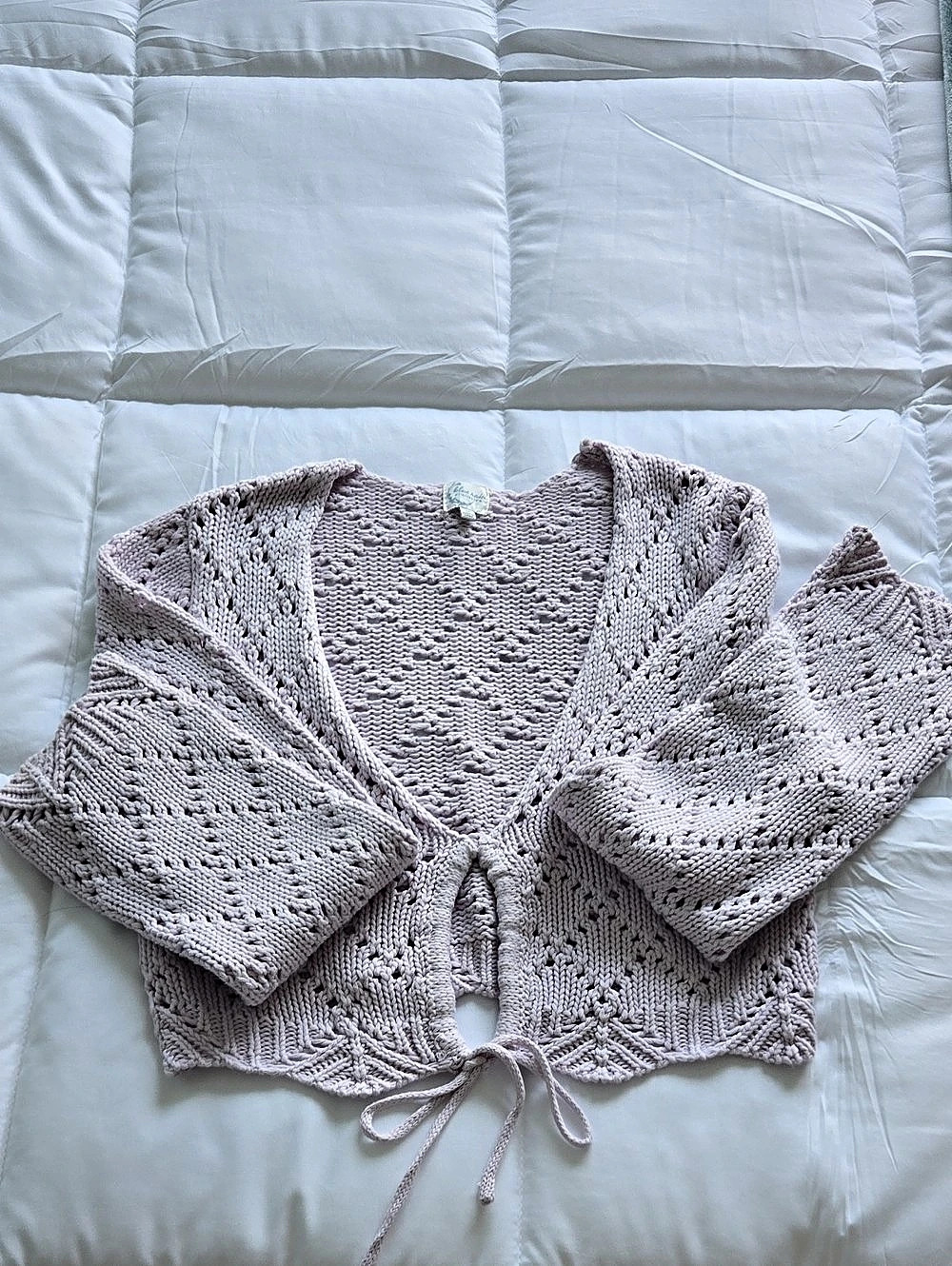 Francesca's Women's Open Front Knit Shrug in Purple